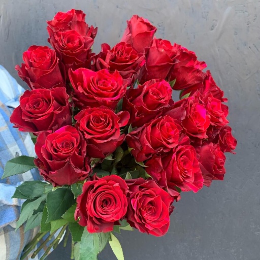 Букет из 21 красной розы «Ред Пантер». Фото №1