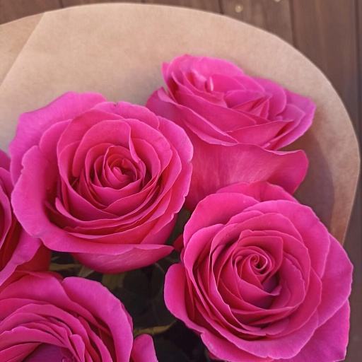Букет из 7 розовых роз "Пинк Флойд". Фото №4