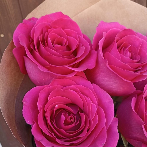 Букет из 7 розовых роз "Пинк Флойд". Фото №5