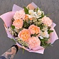 Букет с альстромериями, кустовой розой, гвоздикой и ваксфлауэром "Мане". Фото №6