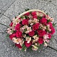 Корзина из альстромерий, розовых роз и зелени "Синтия". Фото №6