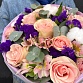 Букет с розами, альстромериями,статицей,хлопком и эвкалиптом "Вероника". Фото №4