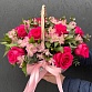 Корзина розами Пинк Флойд, ваксфлауэром, эвкалиптом и кустовыми розами "Милуоки". Фото №2