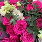 Букет из пионовидных роз, эустомы и эвкалипта "Амелия". Фото №7
