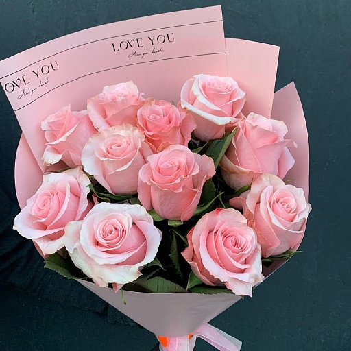 Букет из 11 розовых роз «Би Свит». Фото №3