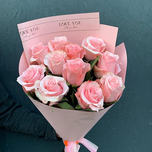 Букет из 11 розовых роз «Би Свит». Фото №5