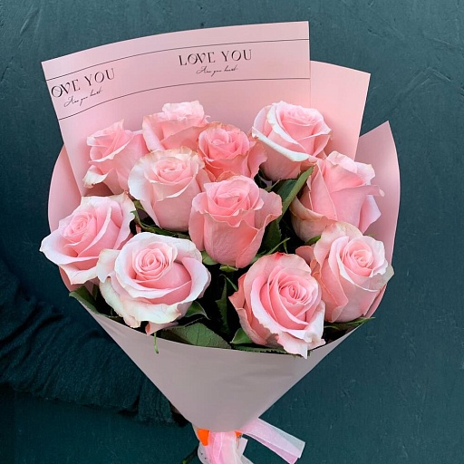 Букет из 11 розовых роз «Би Свит». Фото №2