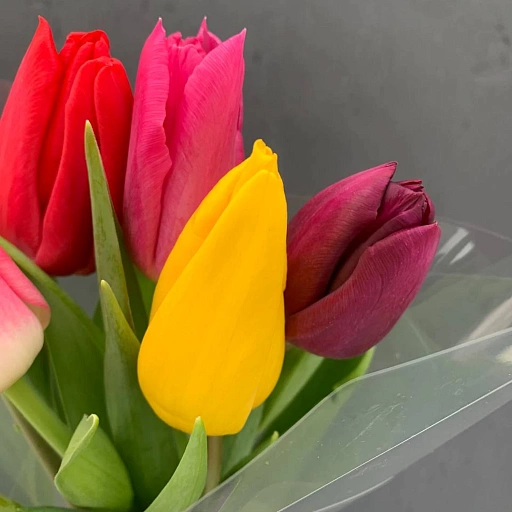 Букет из 7 разноцветных тюльпанов "Ассорти". Фото №2