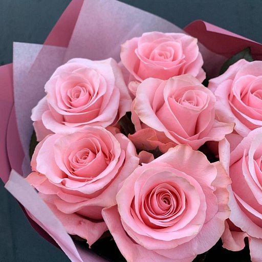 Букет из 7 розовых роз «Би Свит». Фото №5